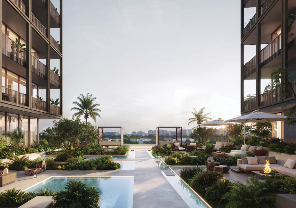 Landscaped residents courtyard